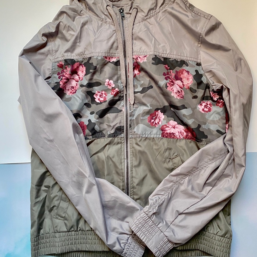 Empyre - Navy Green Windbreaker w/ Floral Detail